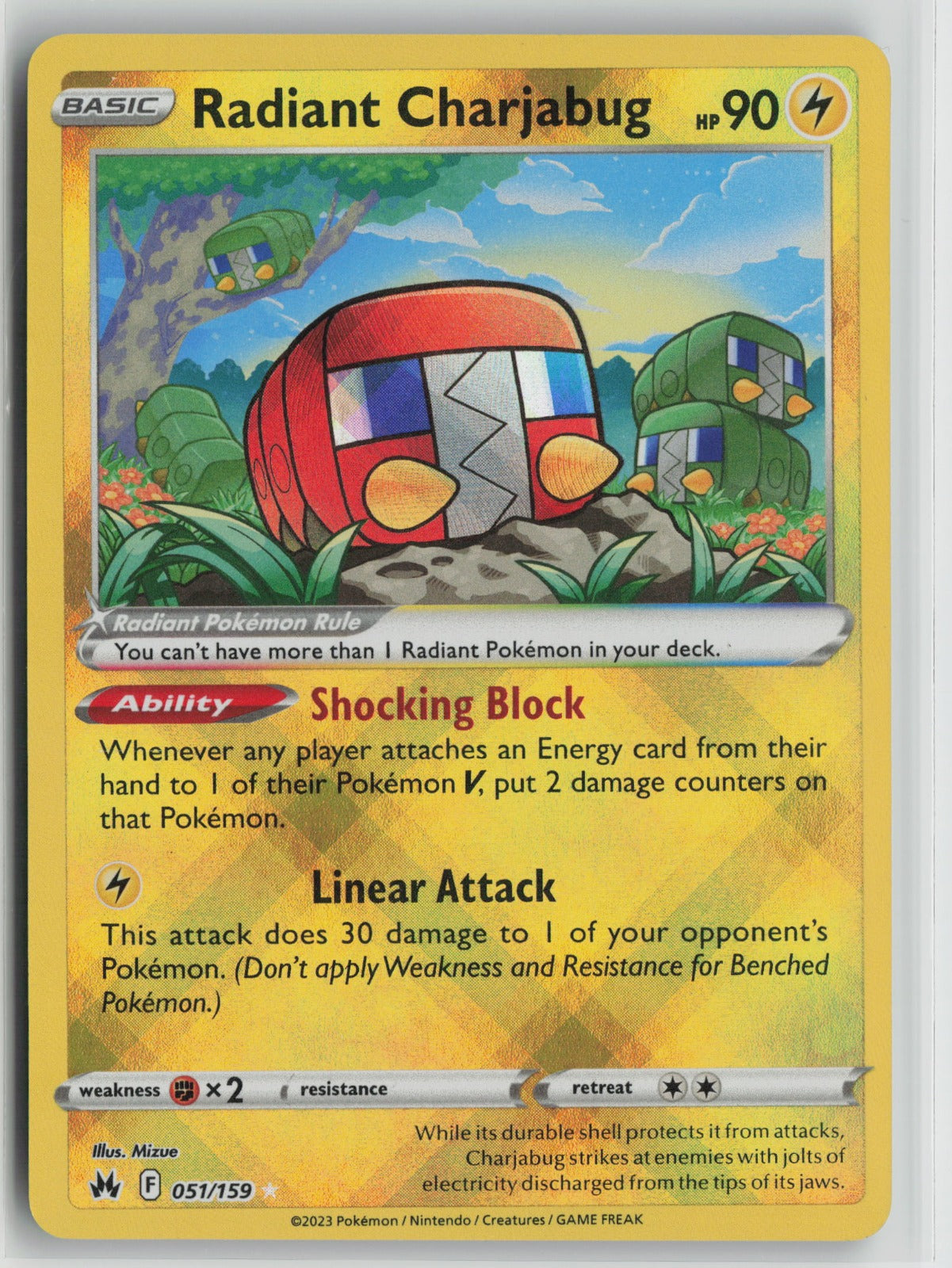 Radiant Charjabug Radiant Rare Holo CRZ 051/159 LP