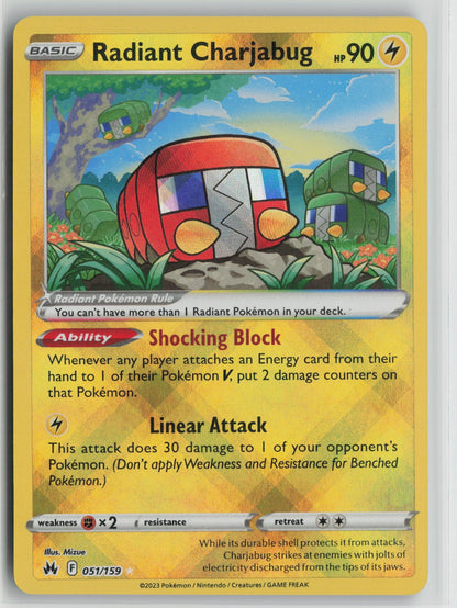 Radiant Charjabug Radiant Rare Holo CRZ 051/159 LP
