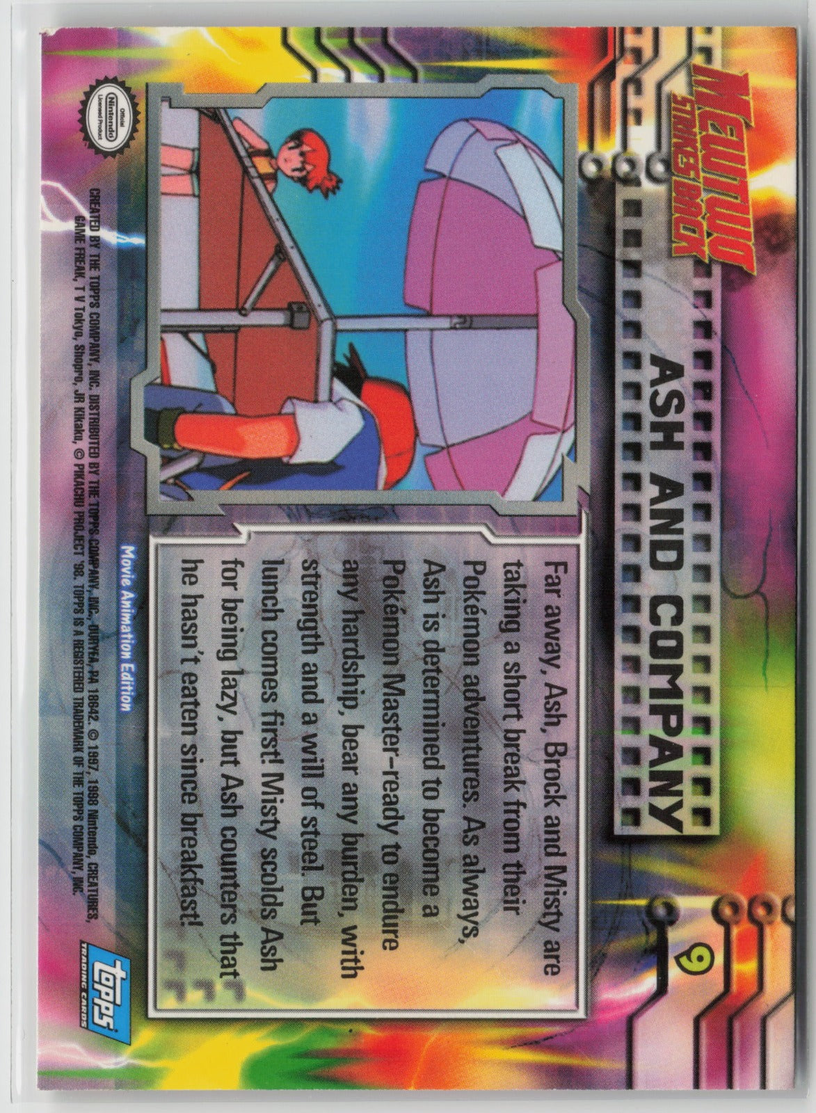 Topps Ash and Company Mewtwo Strikes Back #9 NM (Back)
