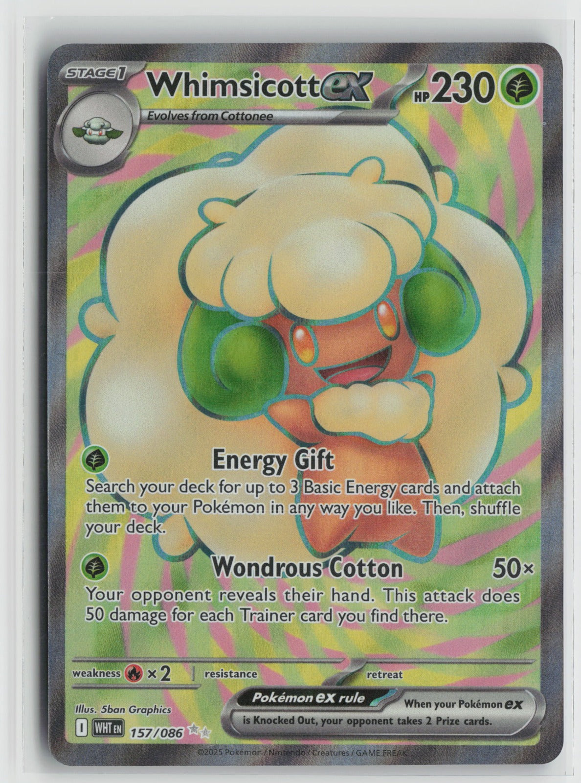 Whimsicott ex Ultra Rare Holo WHT 157/086 NM