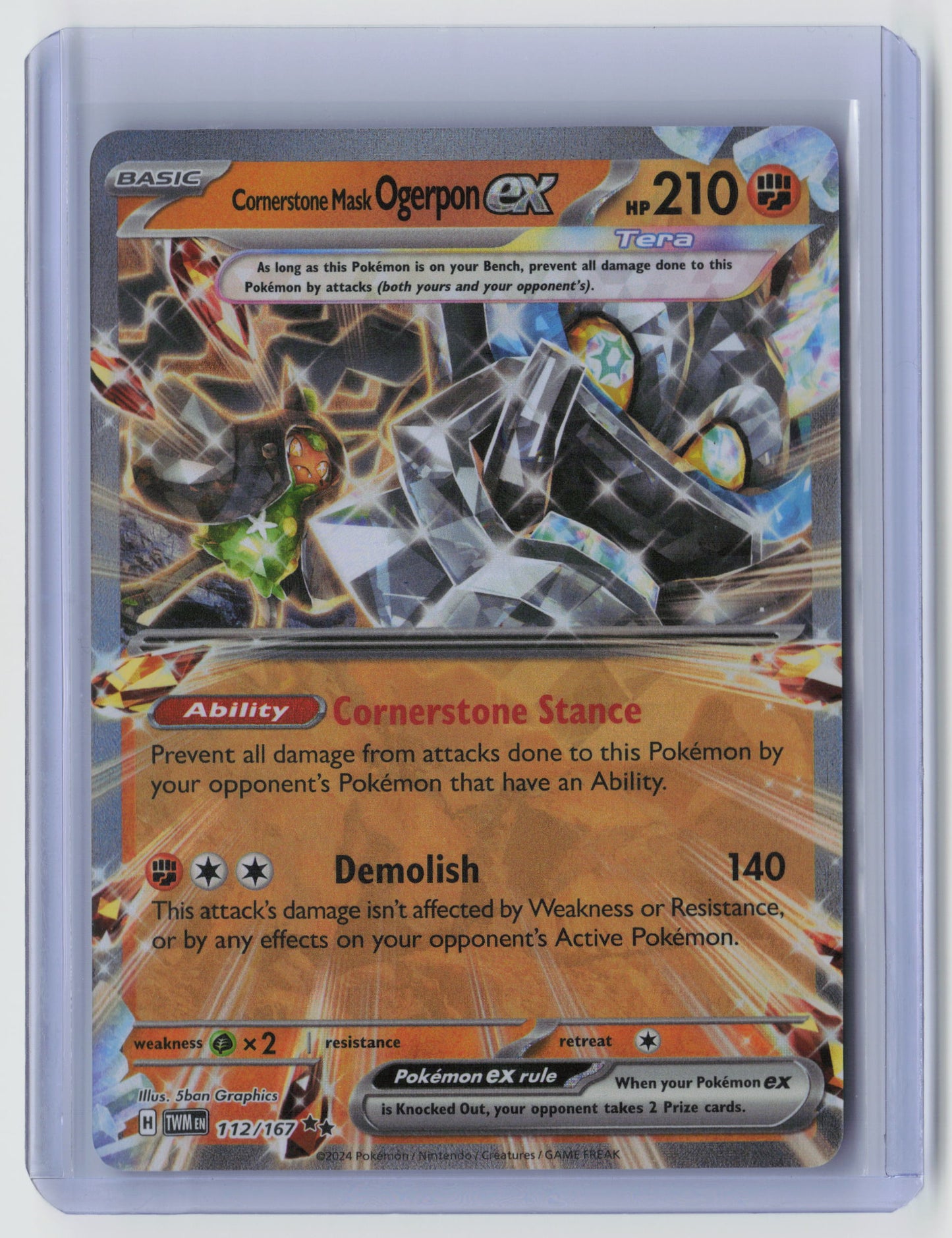 Cornerstone Mask Ogerpon ex - Double Rare SV06: Twilight Masquerade 112/167 NM