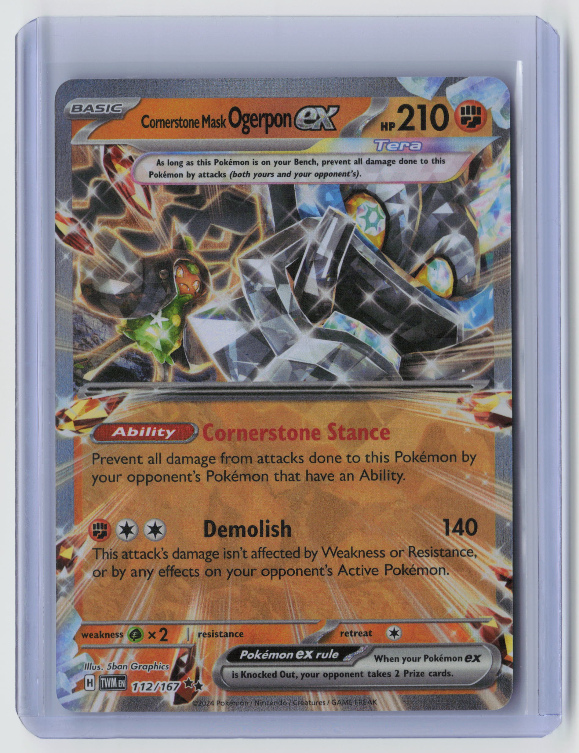 Cornerstone Mask Ogerpon ex - Double Rare SV06: Twilight Masquerade 112/167 NM