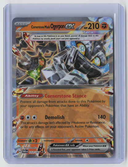 Cornerstone Mask Ogerpon ex - Double Rare SV06: Twilight Masquerade 112/167 NM