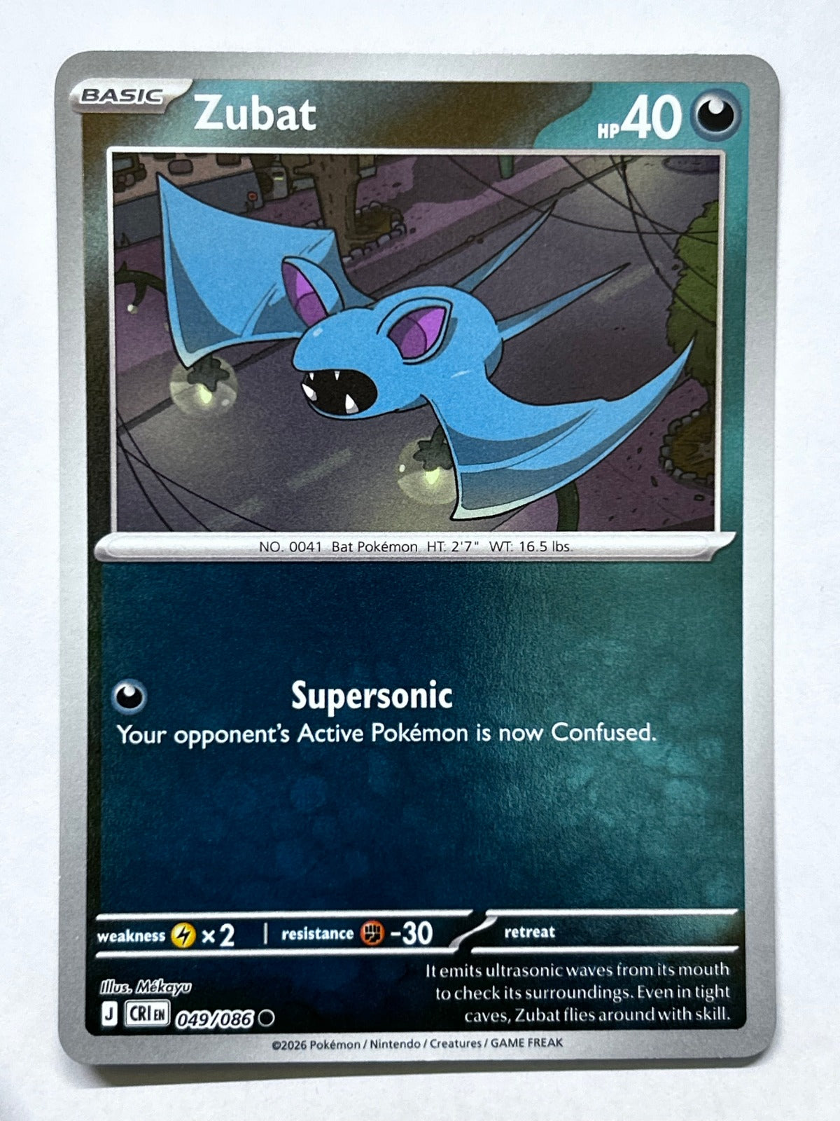 Zubat Common Reverse Holo CRI 049/086 NM