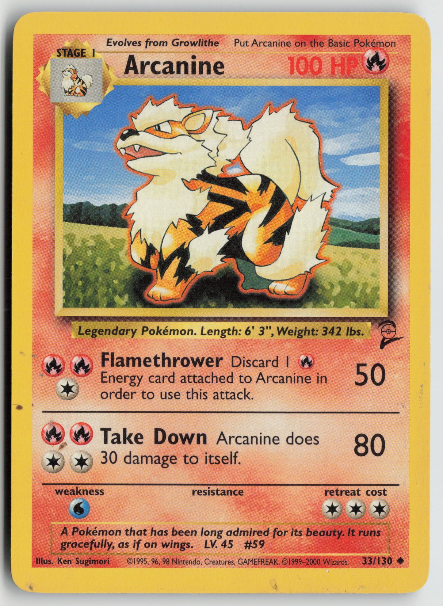 Arcanine Uncommon Base Set 2 033/130 MP
