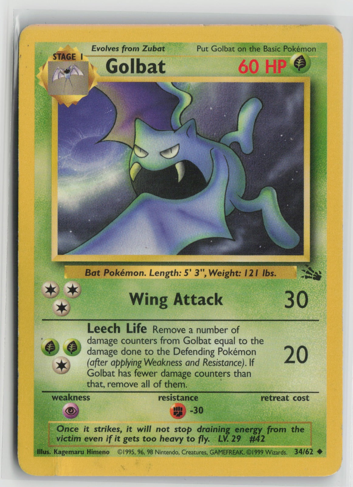 Golbat Uncommon Unlimited FO 34/62 DMG