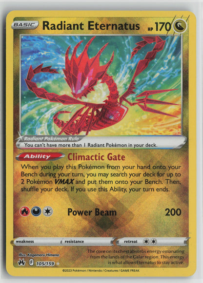 Radiant Eternatus Radiant Rare Holo CRZ 105/159 NM