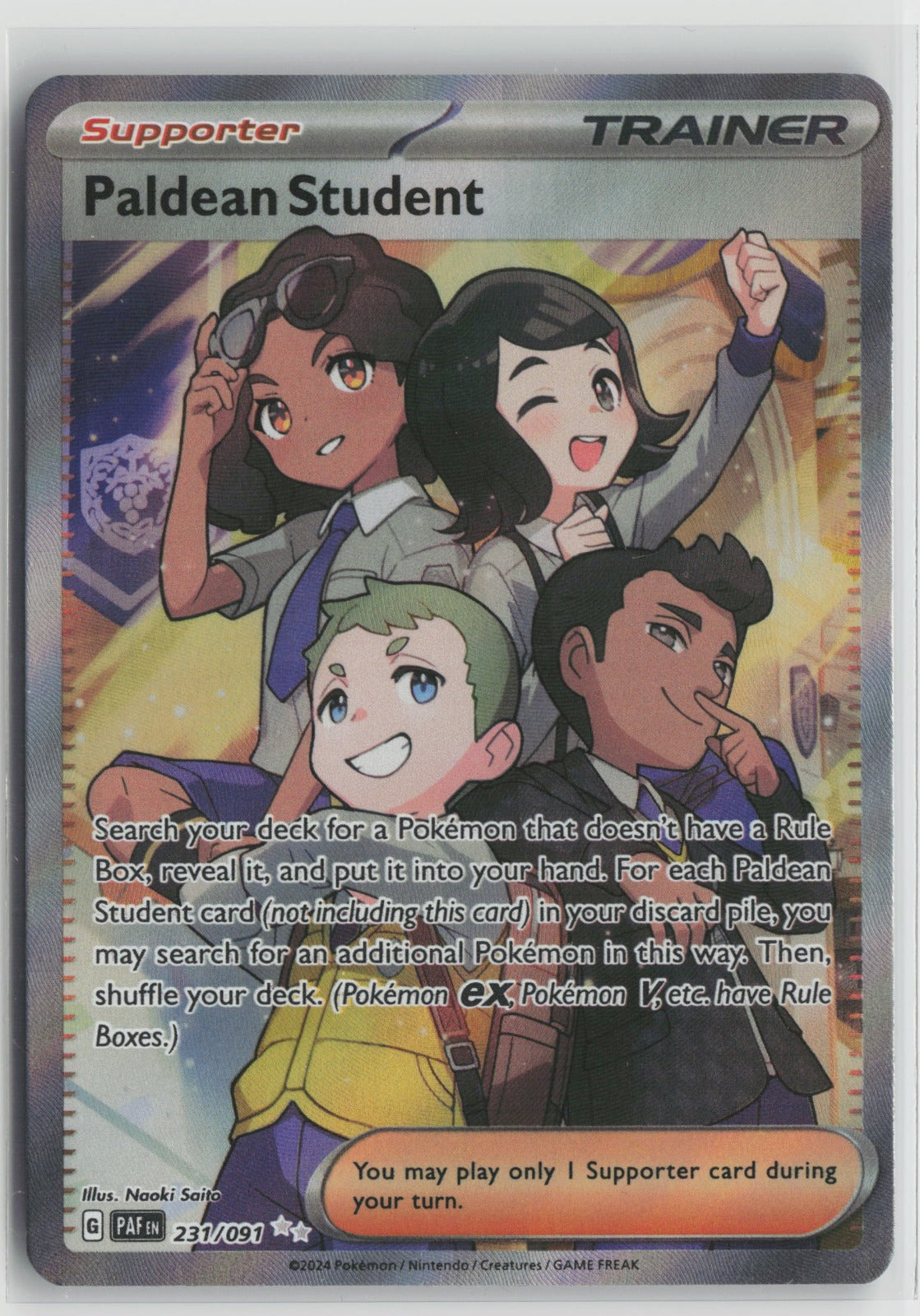 Paldean Student - Ultra Rare Holo PAF 231/091 NM