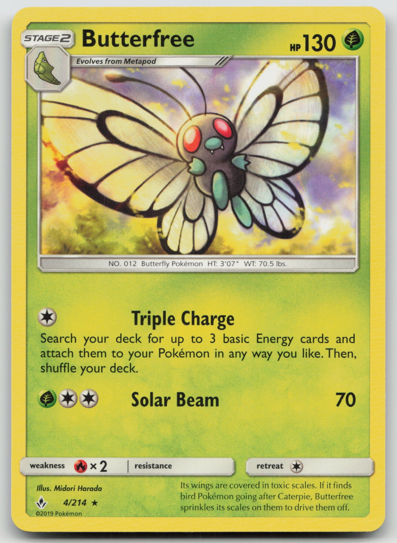 Butterfree Rare Normal SM10 4/214 NM
