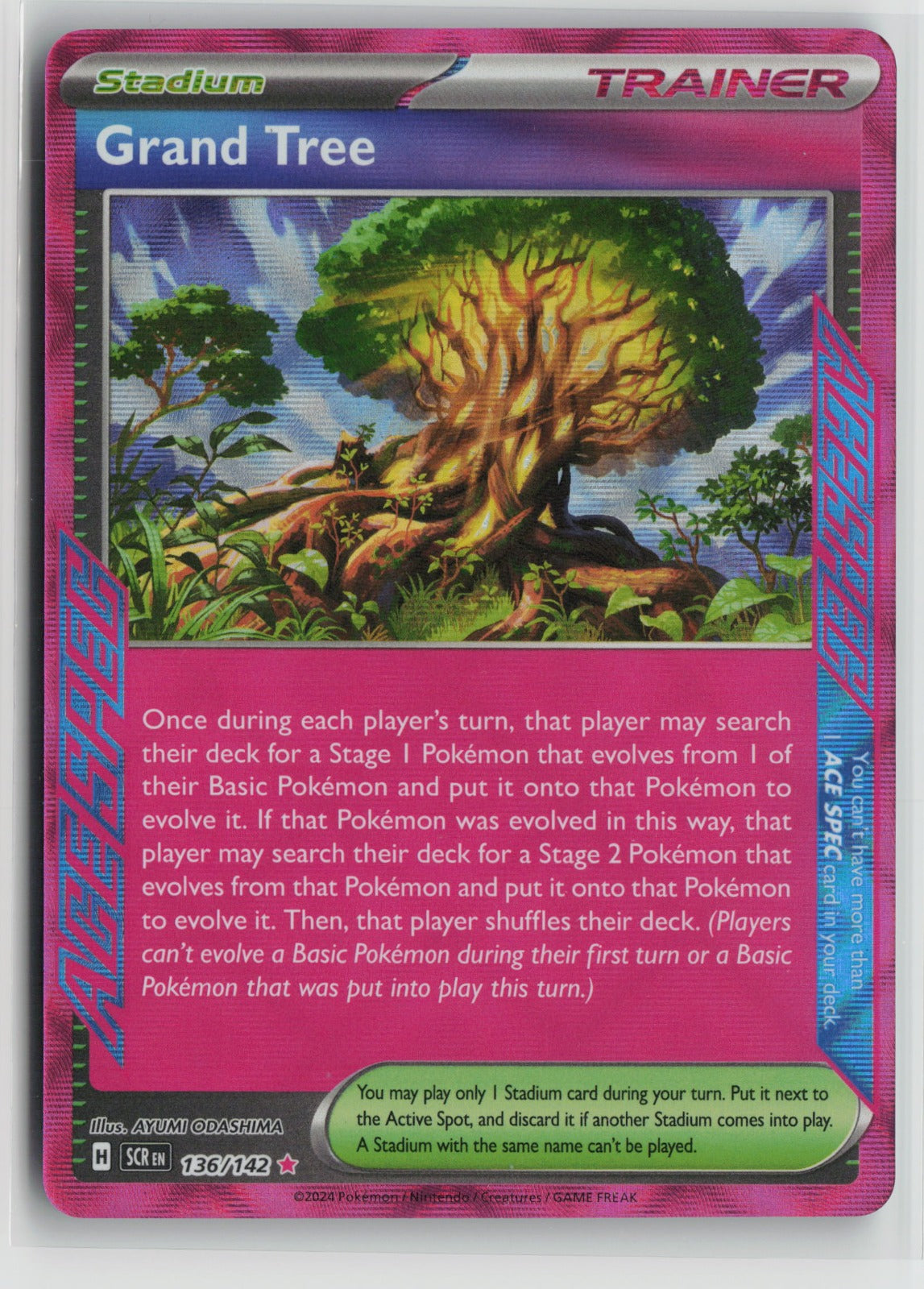 Grand Tree ACE SPEC Rare Holo SCR 136/142 NM