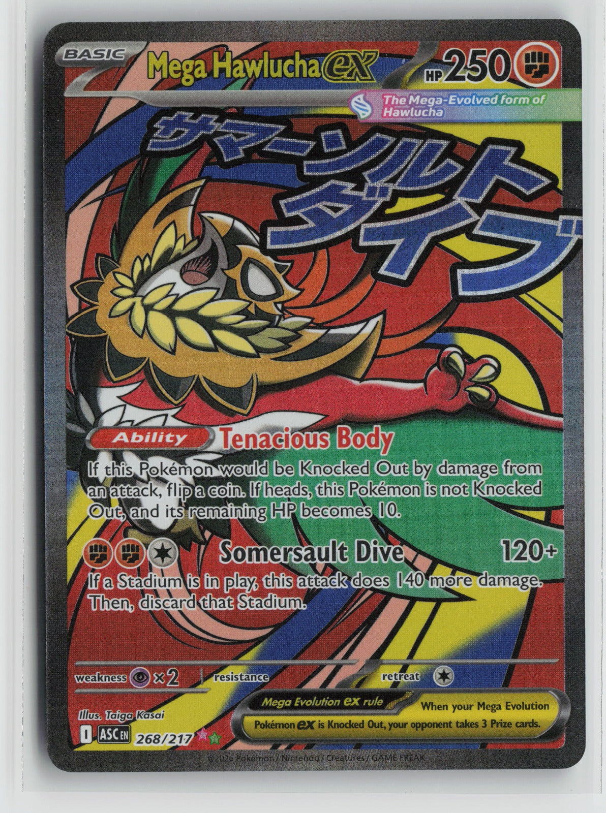 Mega Hawlucha ex - Mega Attack Rare Holo ASC 268/217 NM