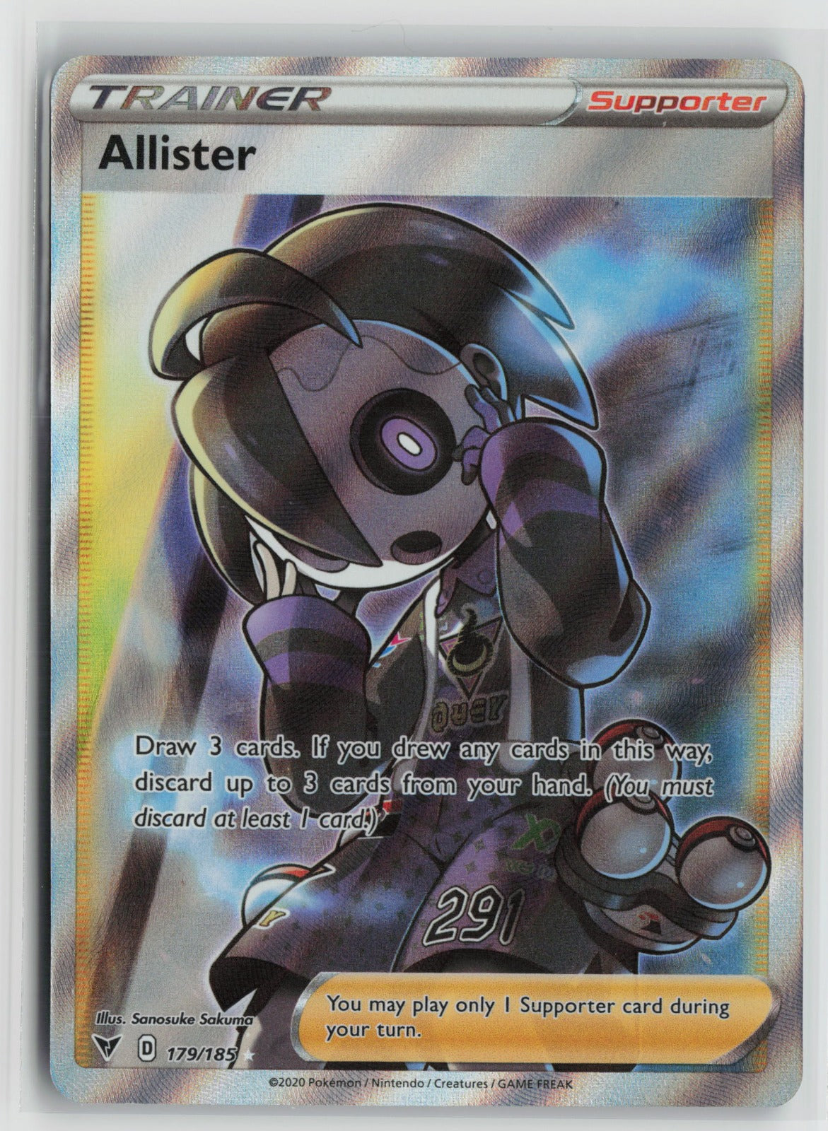 Allister (Full Art) Ultra Rare Holo SWSH04 179/185 NM