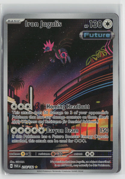 Iron Jugulis - Illustration Rare Holo PAR 216/182 NM