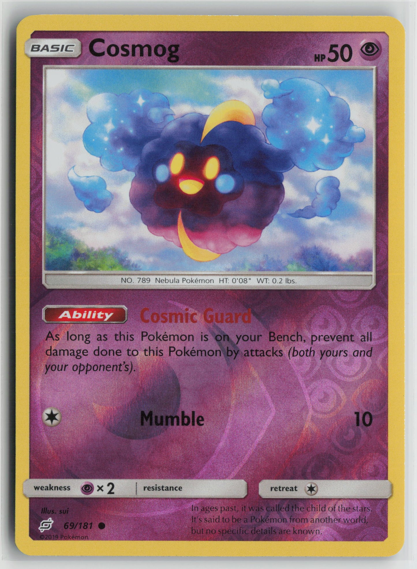 Cosmog Common Reverse SM - Team Up 69/181 NM