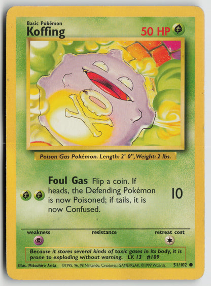 Koffing Common Base Set 051/102 DMG