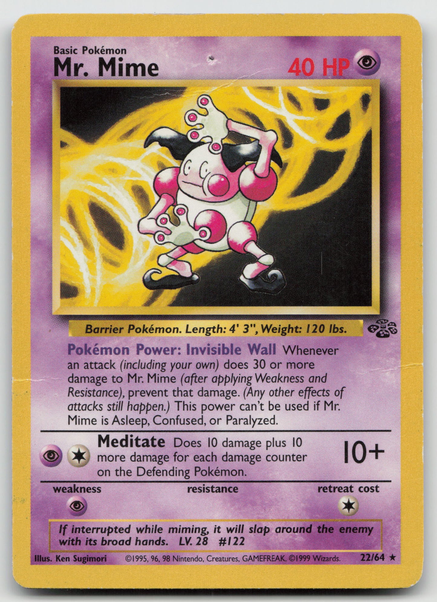 Mr. Mime (22) Rare Unlimited JU 22/64 HP
