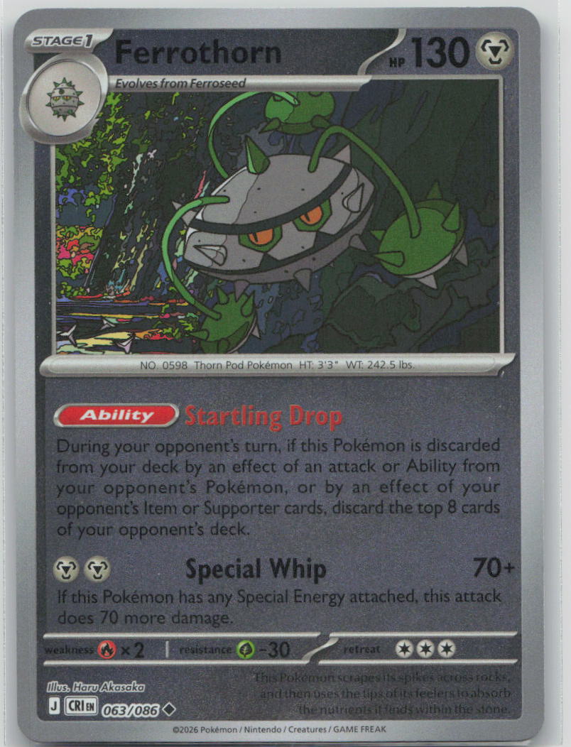 Ferrothorn Uncommon Reverse Holo CRI 063/086 NM