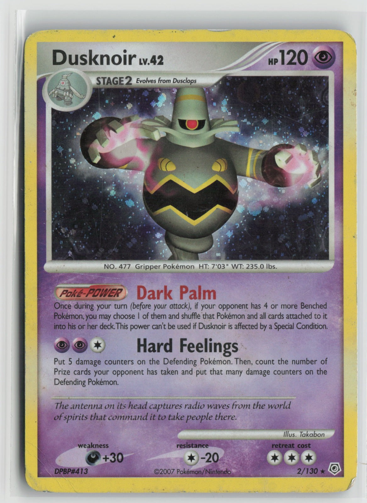 Dusknoir Holo Rare DP 2/130 DMG