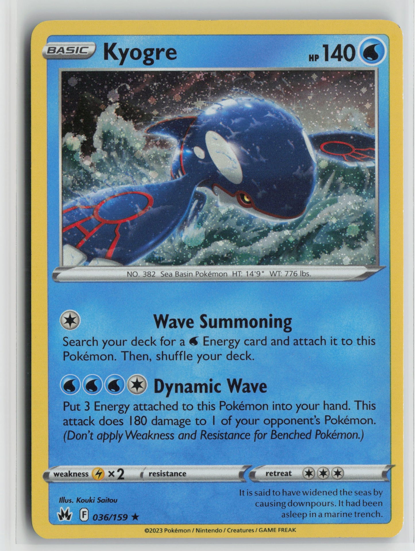 Kyogre - (Pixel Holo) Holo Rare Holo MCAP 036/159 NM