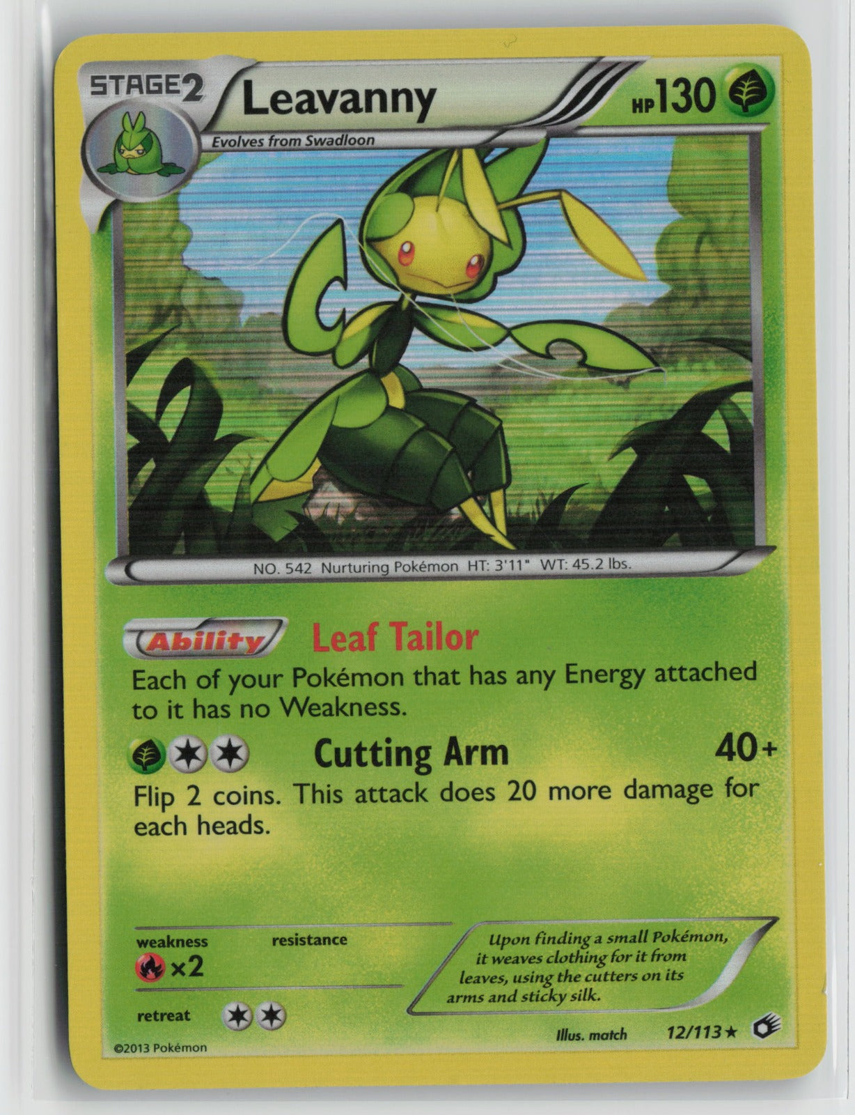 Leavanny Holo Rare LTR 12/113 MP