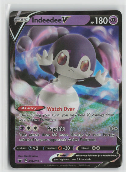 Indeedee V Ultra Rare Holo SWSH01 091/202 NM