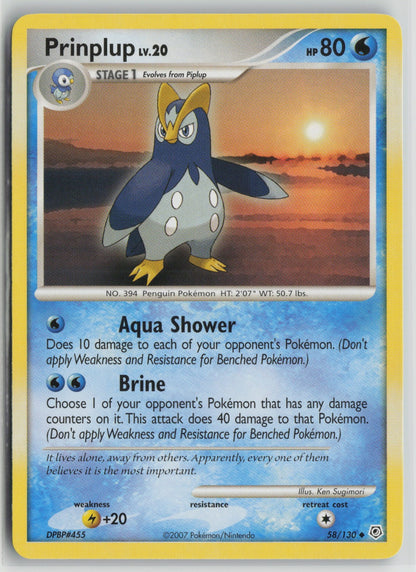 Prinplup Uncommon DP 58/130 NM