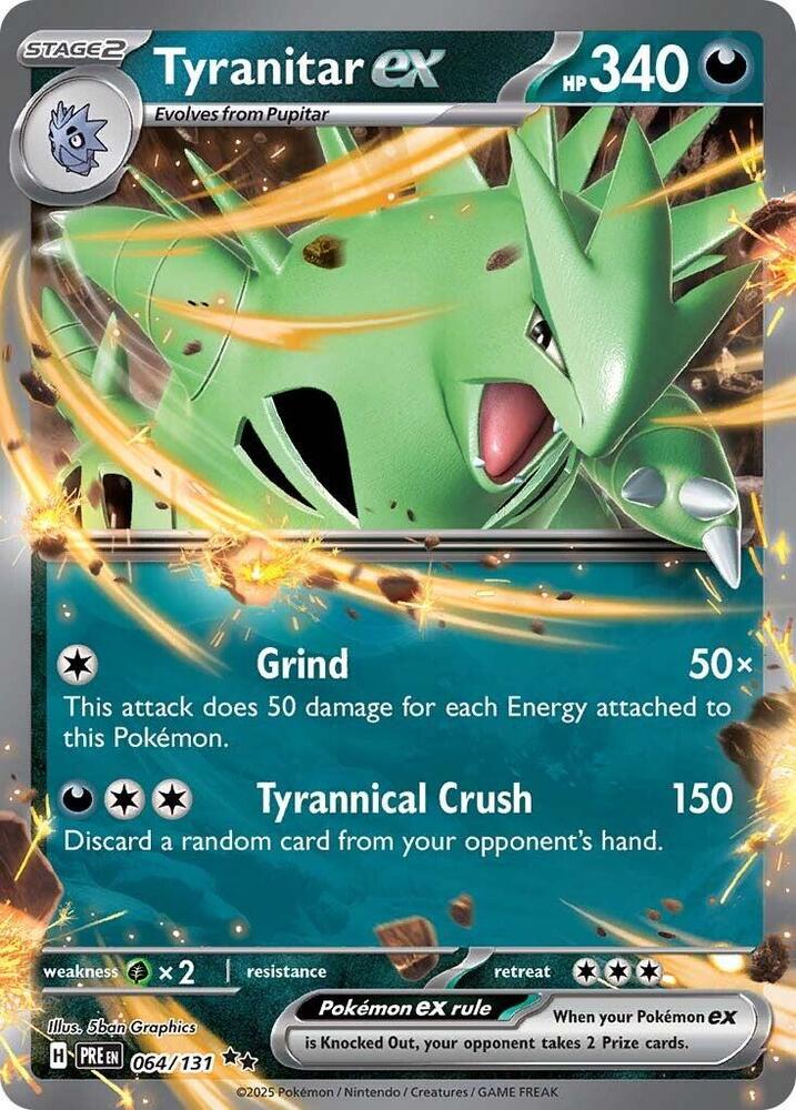 Tyranitar ex Double Rare Holo PRE 064/131 NM