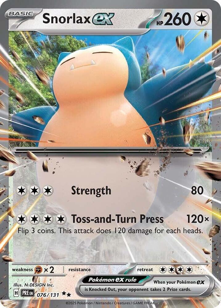 Snorlax ex Double Rare Holo PRE 076/131 NM