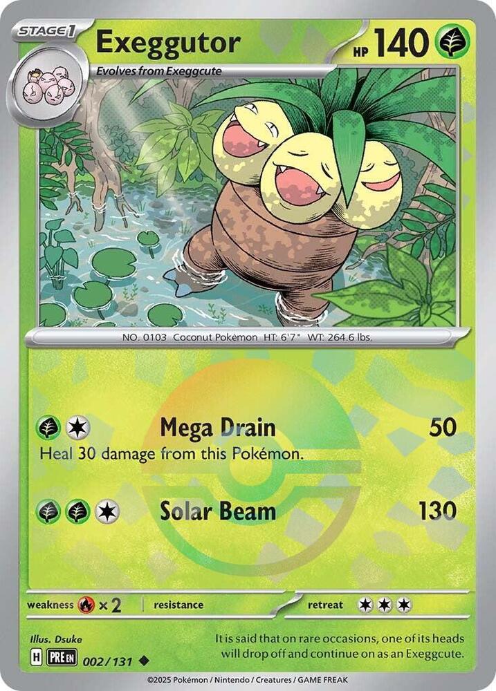 Exeggutor (Poke Ball Pattern) Uncommon Holo PRE 002/131 NM