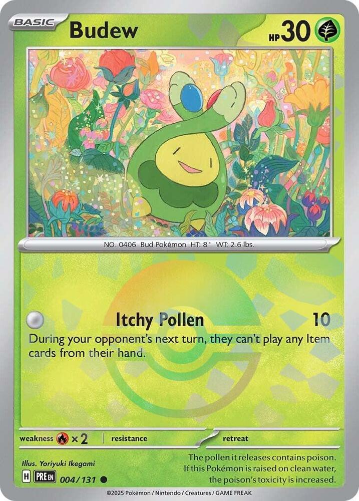 Budew (Poke Ball Pattern) Common Holo PRE 004/131 NM