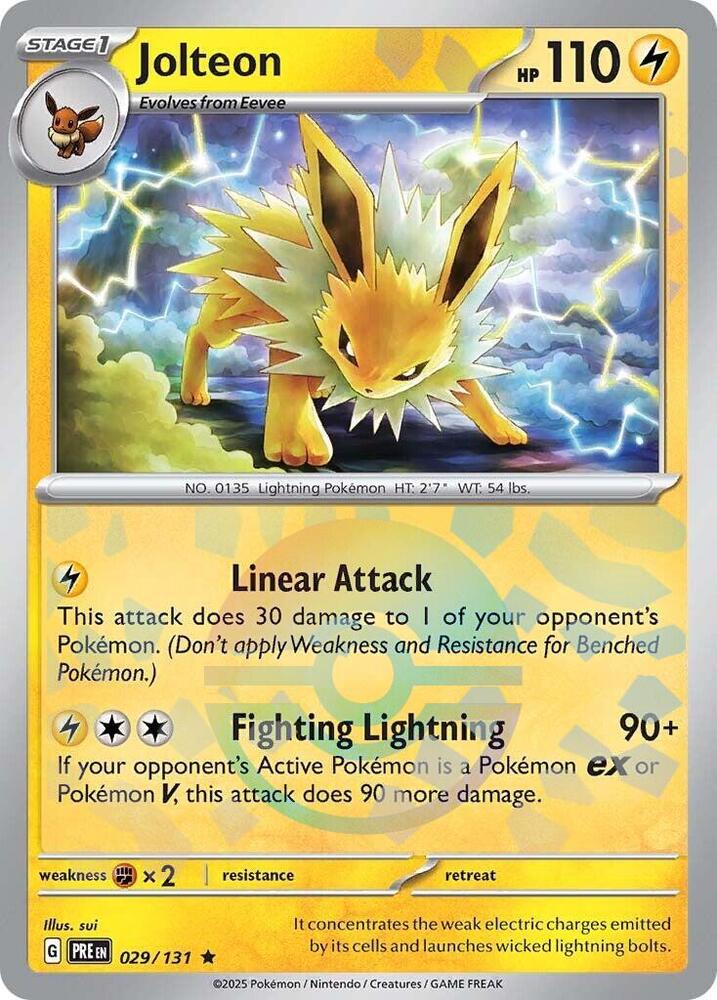 Jolteon (Poke Ball Pattern) Rare Holo PRE 029/131 NM