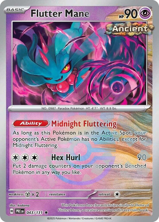 Flutter Mane (Poke Ball Pattern) Rare Holo PRE 043/131 NM