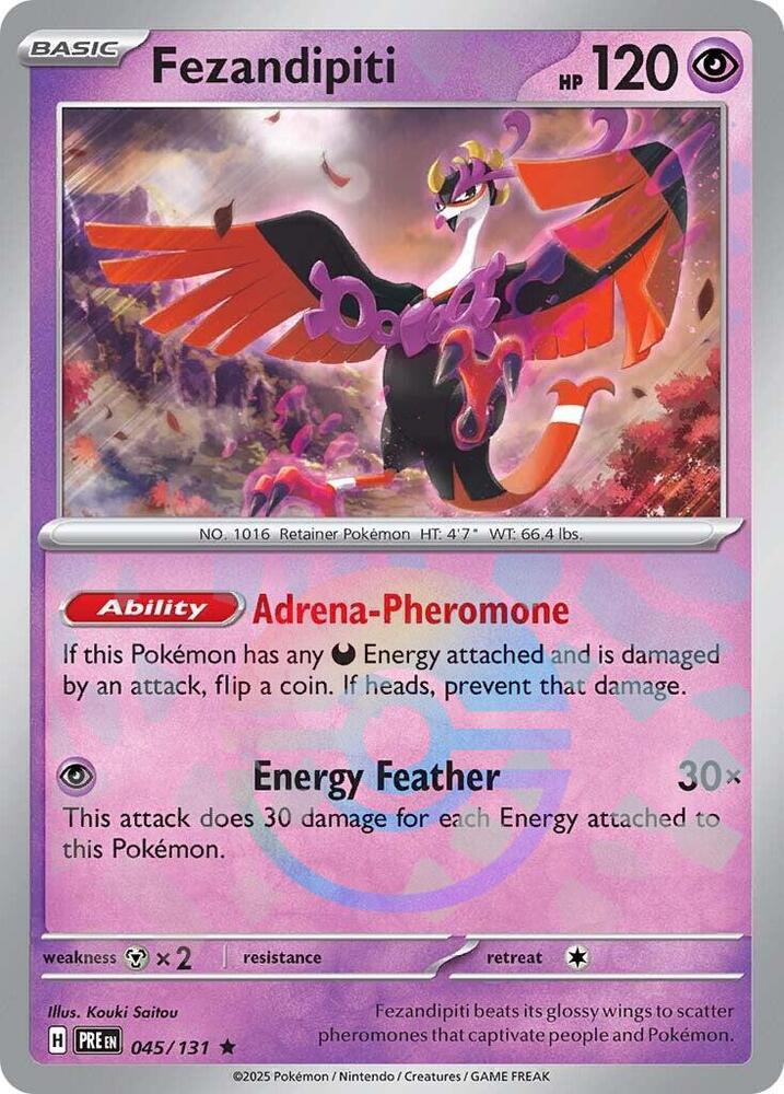 Fezandipiti (Poke Ball Pattern) Rare Holo PRE 045/131 NM
