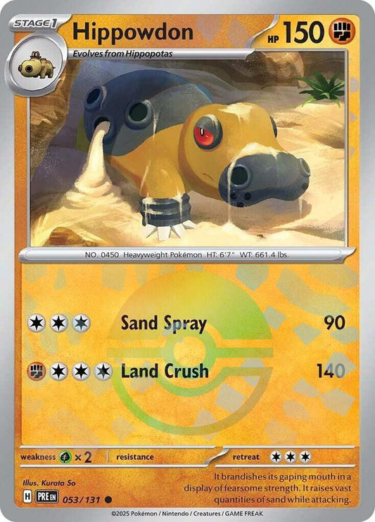Hippowdon (Poke Ball Pattern) Common Holo PRE 053/131 NM
