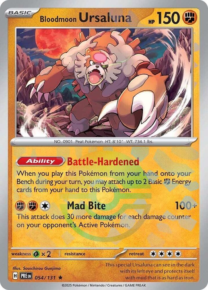 Bloodmoon Ursaluna (Poke Ball Pattern) Rare Holo PRE 054/131 NM