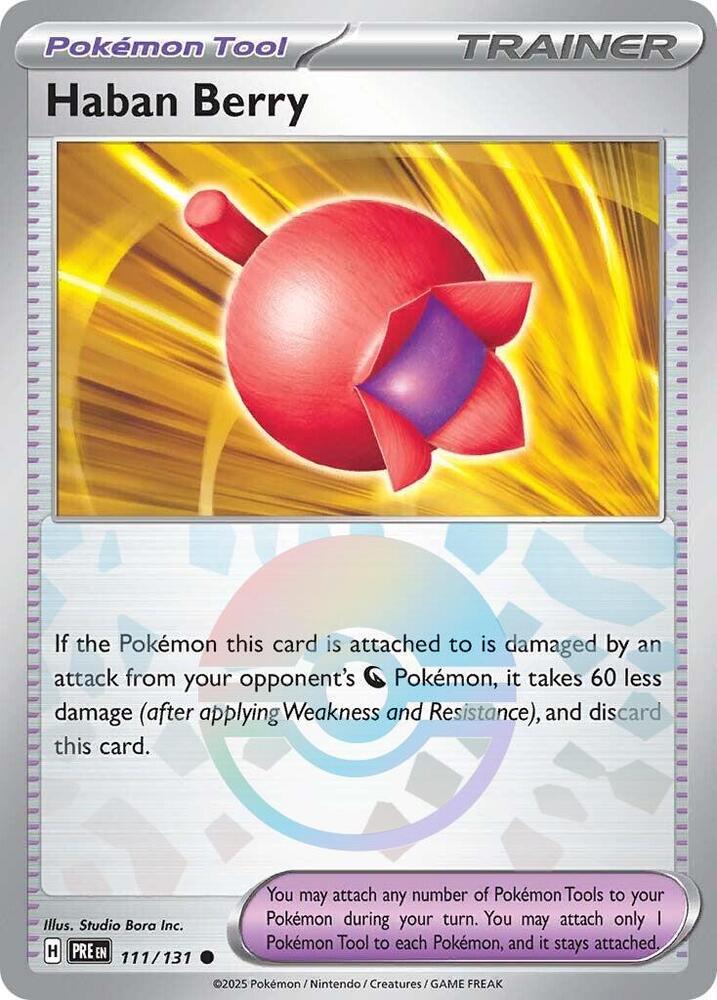Haban Berry (Poke Ball Pattern) Common Holo PRE 111/131 NM