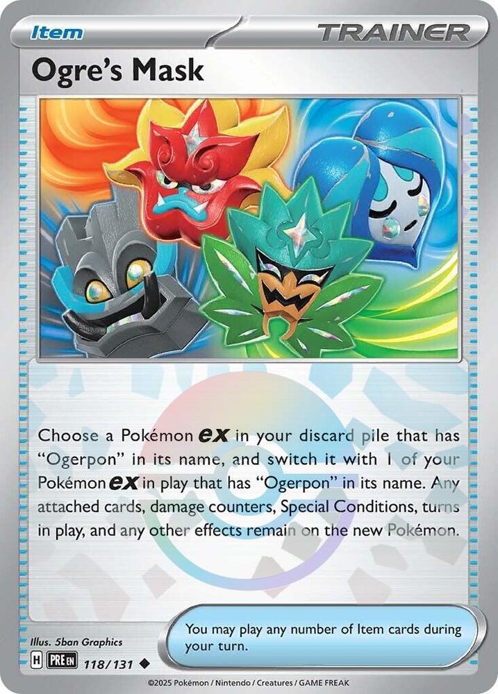 Ogre's Mask (Poke Ball Pattern) Uncommon Holo PRE 118/131 NM