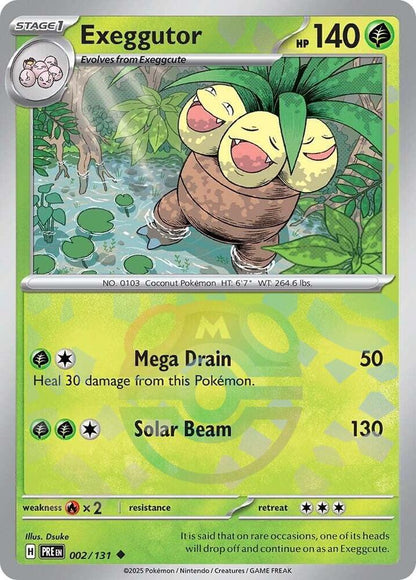 Exeggutor (Master Ball Pattern) Uncommon Holo PRE 002/131 NM