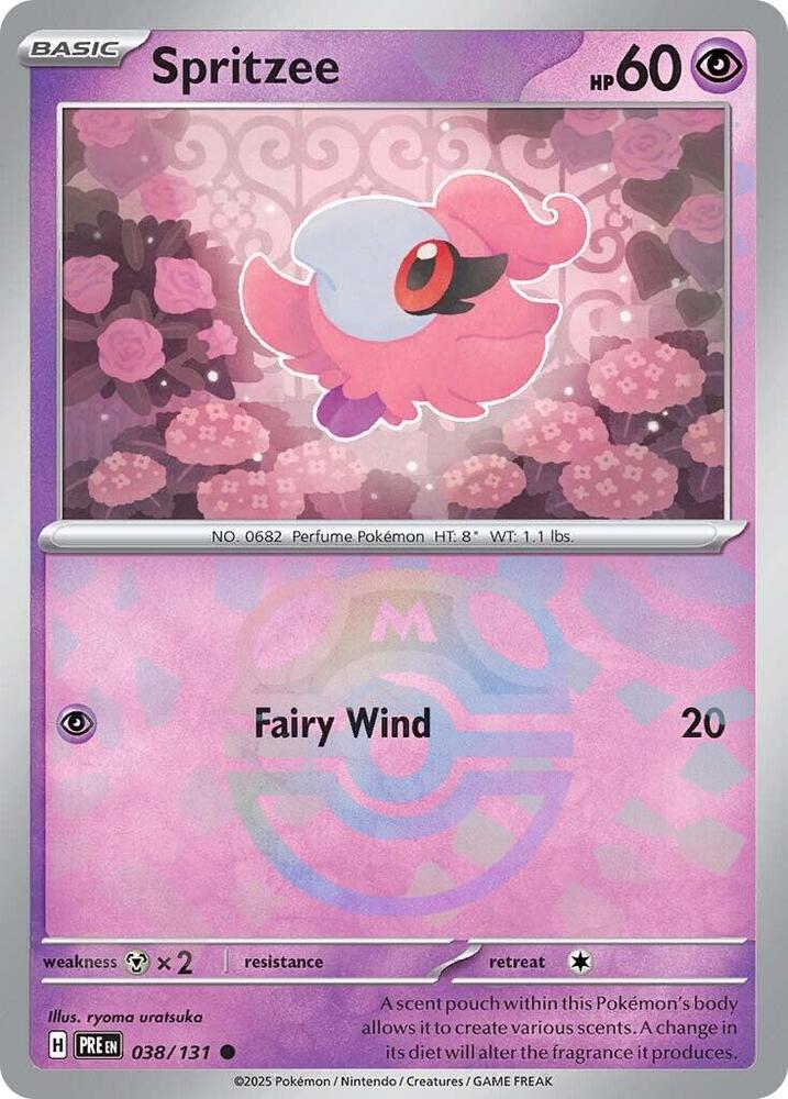 Spritzee (Master Ball Pattern) Common Holo PRE 038/131 NM
