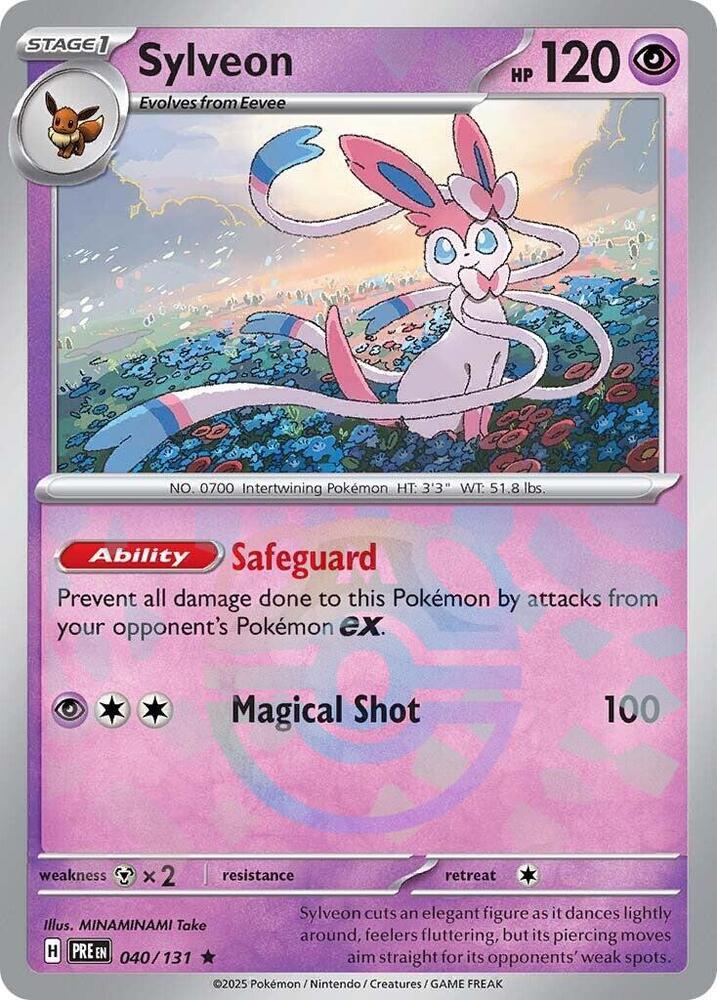 Sylveon (Master Ball Pattern) Rare Holo PRE 040/131 NM