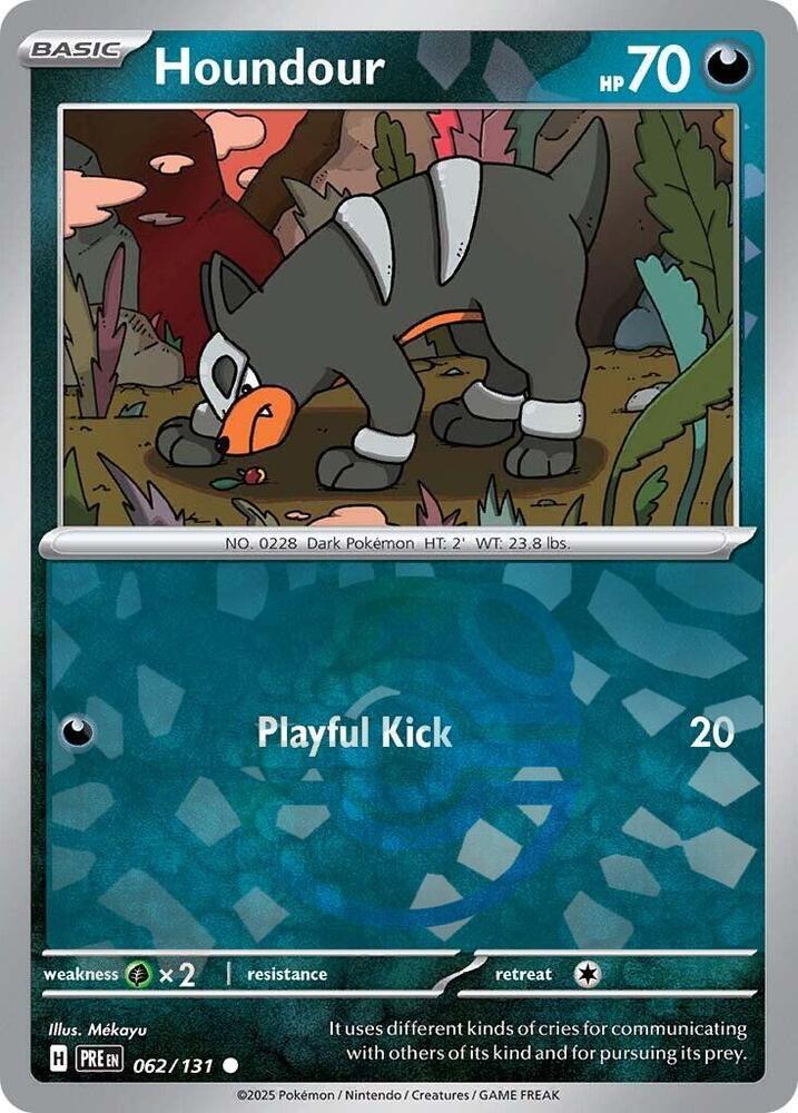 Houndour (Master Ball Pattern) Common Holo PRE 062/131 NM