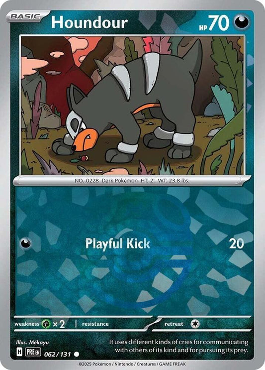 Houndour (Master Ball Pattern) Common Holo PRE 062/131 NM
