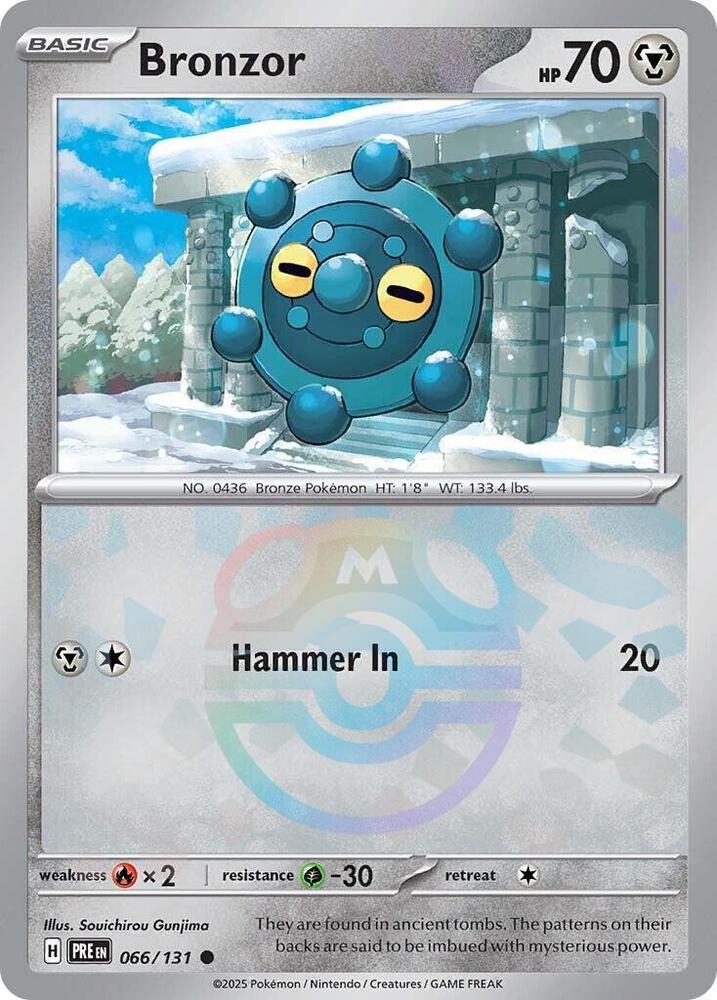 Bronzor (Master Ball Pattern) Common Holo PRE 066/131 NM