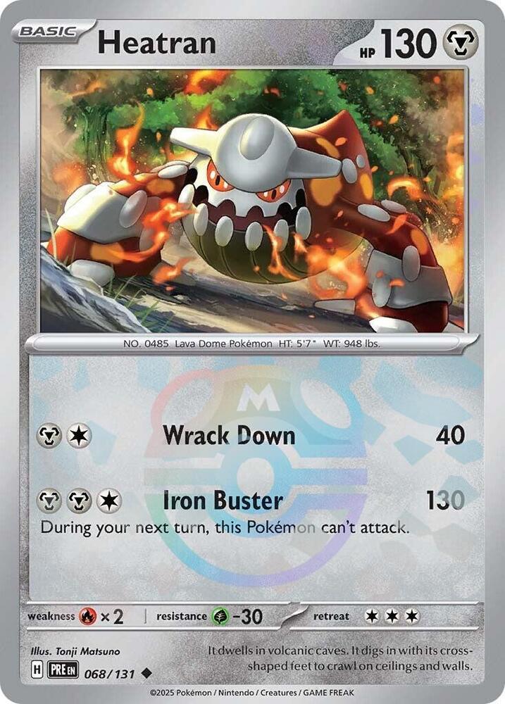 Heatran (Master Ball Pattern) Uncommon Holo PRE 068/131 NM