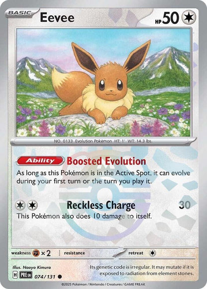 Eevee (Master Ball Pattern) Common Holo PRE 074/131 NM