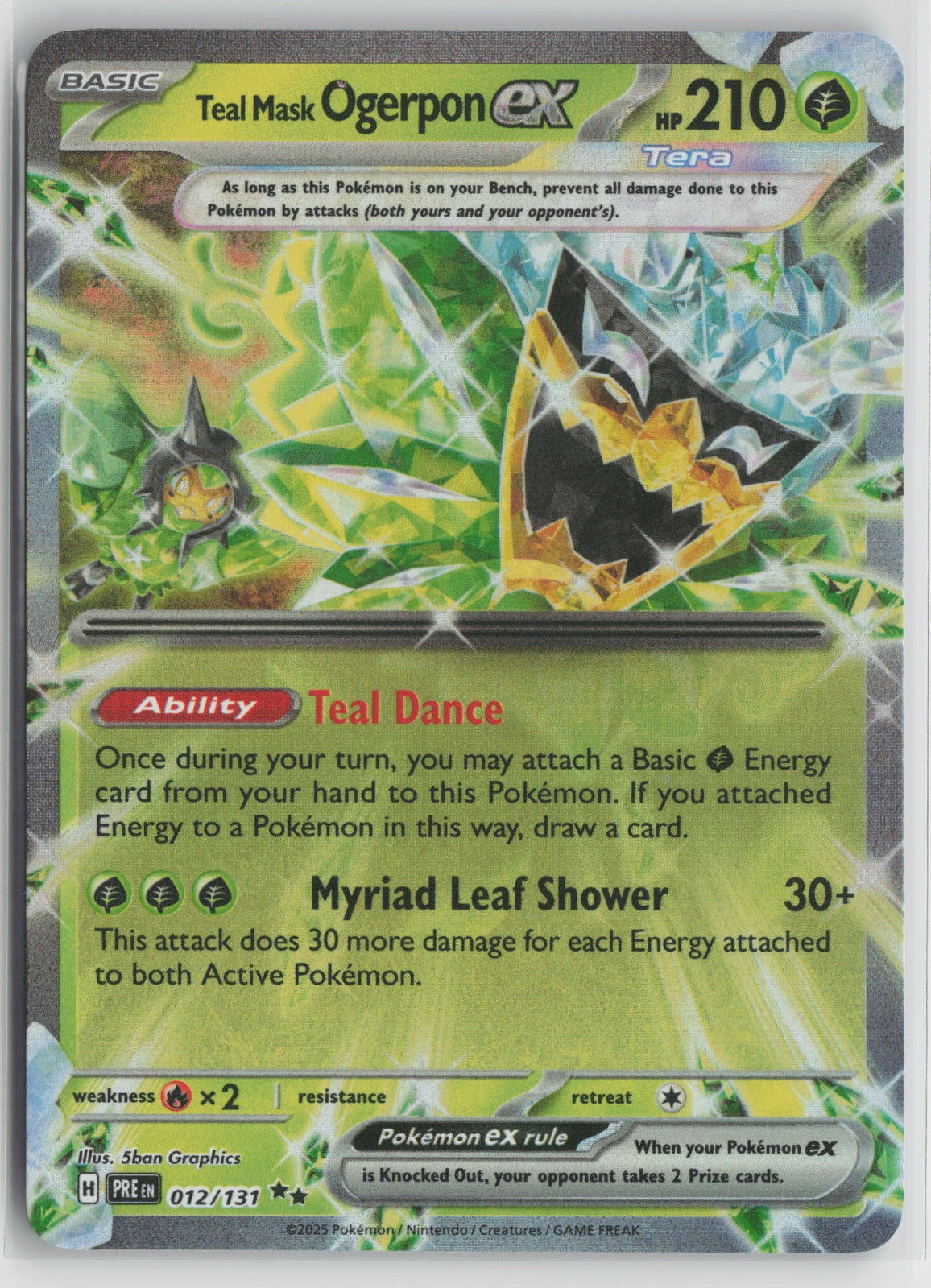 Teal Mask Ogerpon ex Double Rare Holo PRE 012/131 NM