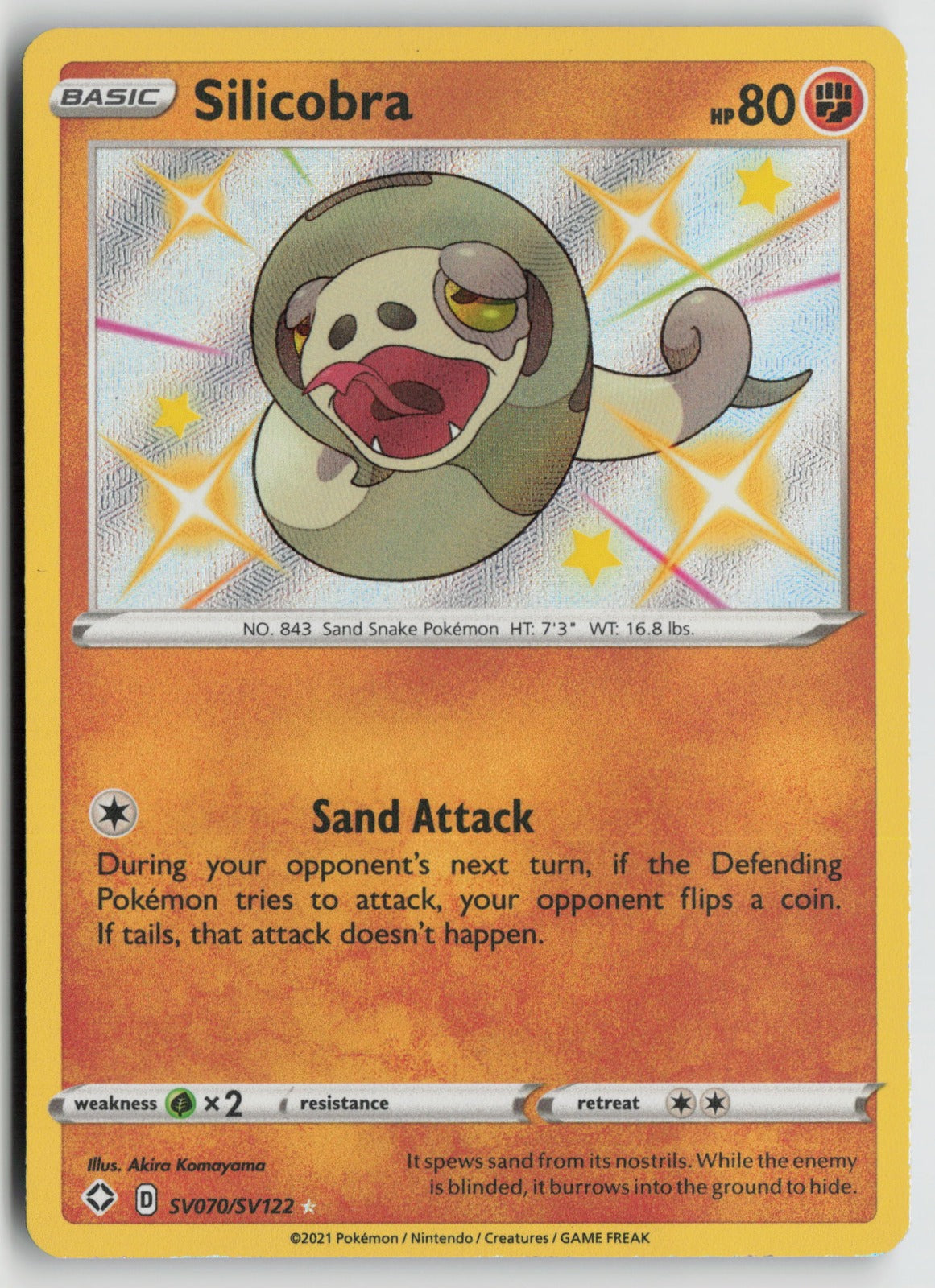 Silicobra Shiny Holo Rare Holo SHFSV SV070/SV122 NM
