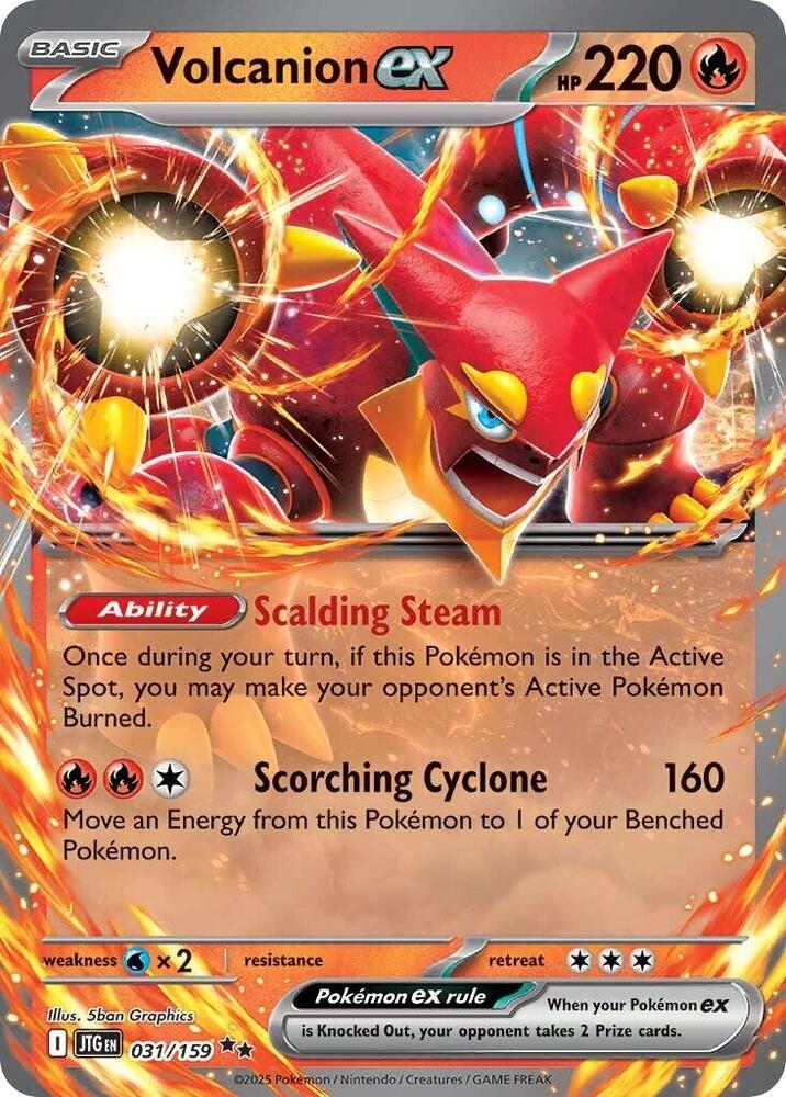 Volcanion ex Double Rare Holo JTG 031/159 NM