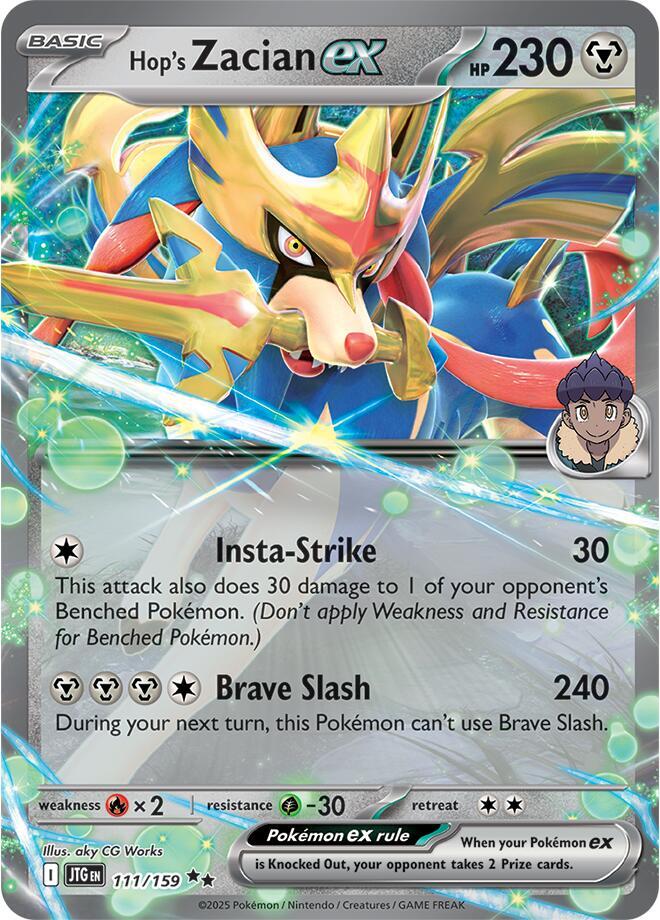 Hop's Zacian ex Double Rare Holo JTG 111/159 NM