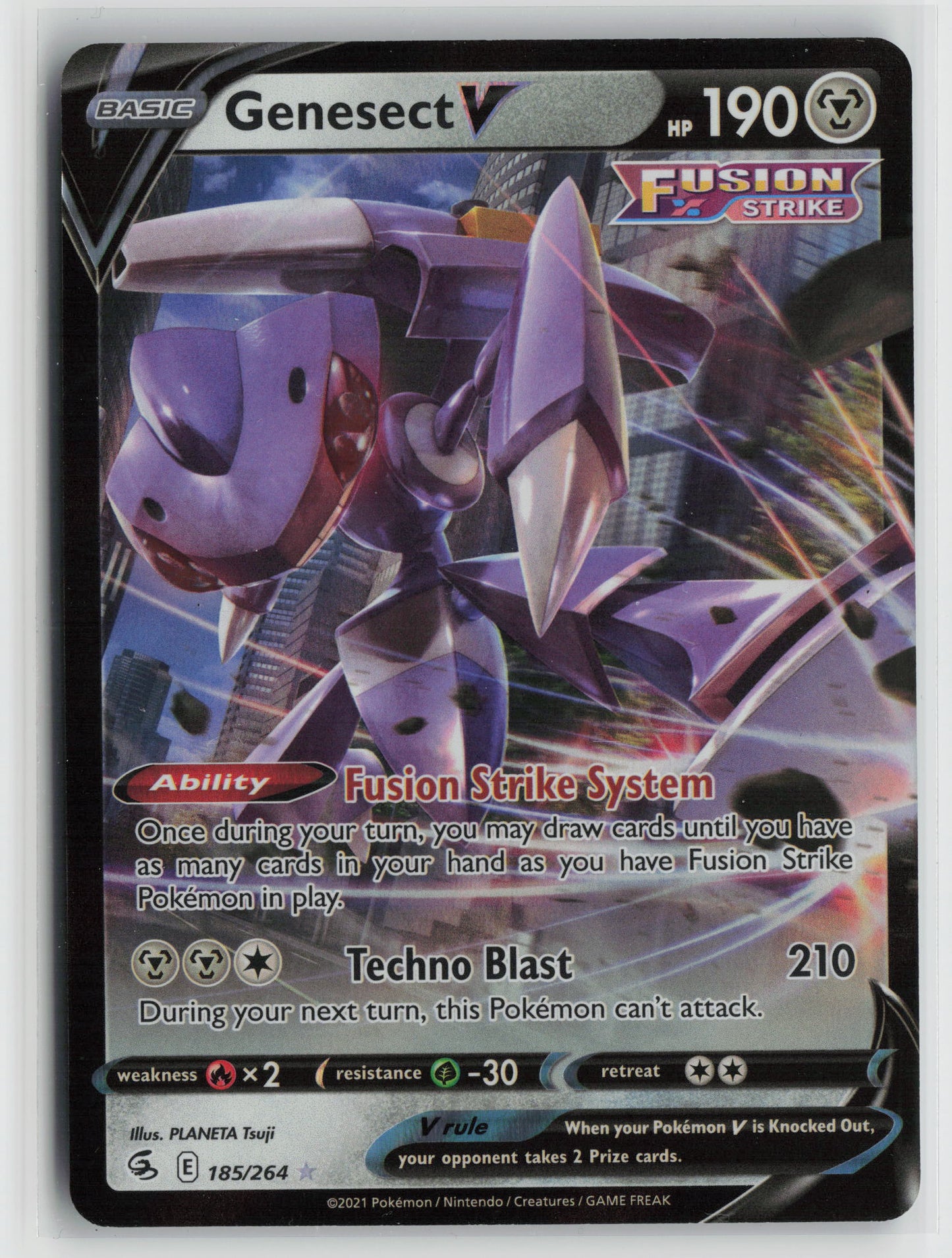 Genesect V Ultra Rare SWSH08: Fusion Strike 185/264 NM